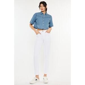 Kan Can White High Rise Ankle Skinny Jeans - KC7312WT - Size 13/30